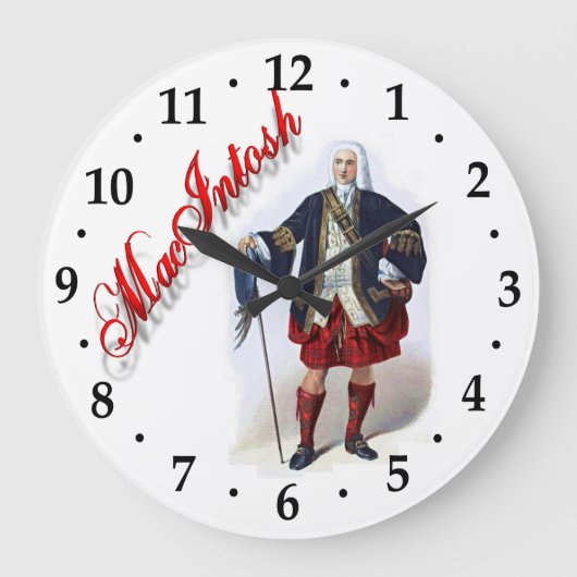 Clan MacIntosh Scottish Dream Clock Grote Klok (Voorkant)