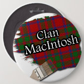 Clan MacIntosh Tartan Paint Brush Ronde Button 6,0 Cm (Voorkant /achterkant)