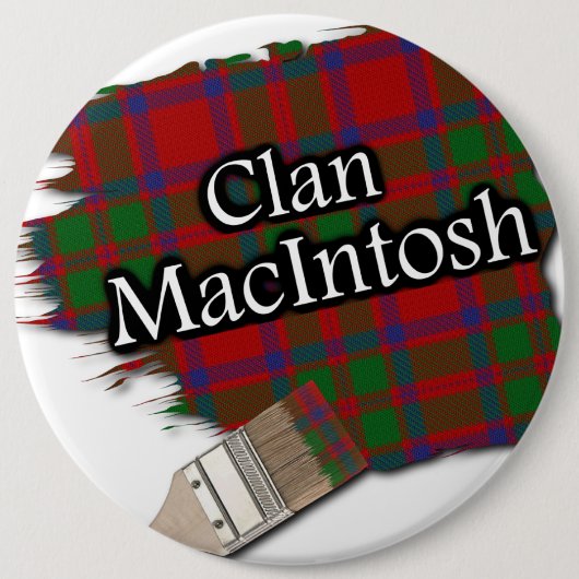 Clan MacIntosh Tartan Paint Brush Ronde Button 6,0 Cm (Voorkant)