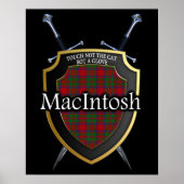 Clan MacIntosh Tartan Scottish Shield & Swords Poster (Voorkant)