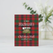 Clan MacIntosh's Old Moy Hall Coffee Co. Briefkaart (Staand voorkant)