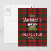 Clan MacIntosh's Old Moy Hall Coffee Co. Briefkaart (Voorkant / Achterkant)