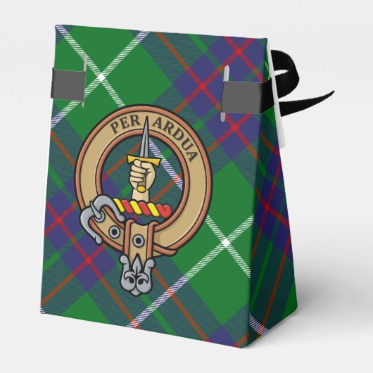 Clan MacIntyre Crest over Hunting Tartan Favor Box Bedankdoosjes (Achterkant)