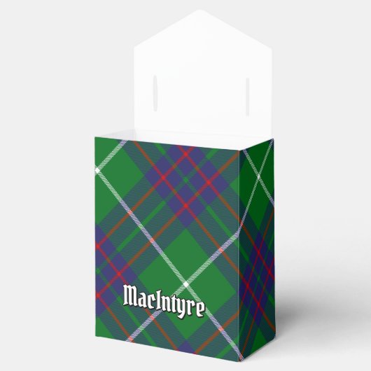 Clan MacIntyre Crest over Hunting Tartan Favor Box Bedankdoosjes (Geopend)