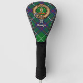 Clan MacIntyre Crest over jagen Tartan Golfheadcover (Voorkant)