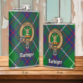 Clan MacIntyre Crest over jagen Tartan Heupfles