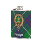 Clan MacIntyre Crest over jagen Tartan Heupfles (Links)