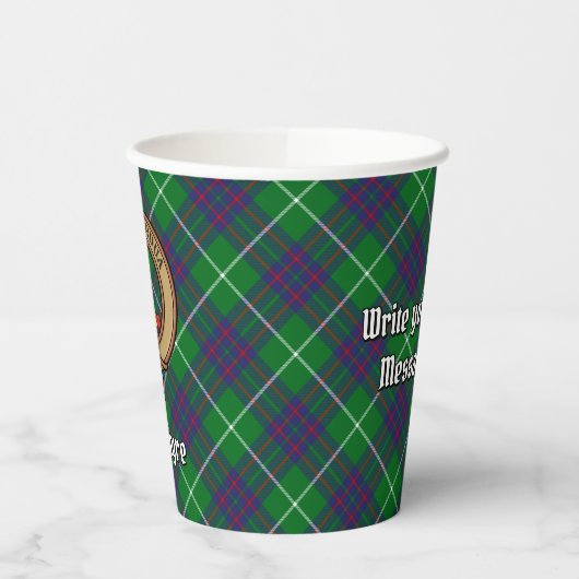 Clan MacIntyre Crest over jagen Tartan Papieren Bekers (Links)