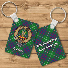 Clan MacIntyre Crest over jagen Tartan Sleutelhang Sleutelhanger
