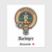 Clan MacIntyre Crest over jagen Tartan Sticker (Vel)