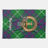 Clan MacIntyre Crest over jagen Tartan Theedoek (Horizontaal)