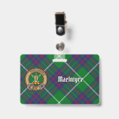 Clan MacIntyre Crest over Tartan Badge (Voorkant met clip)