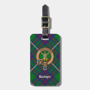 Clan MacIntyre Crest over Tartan Bagagelabel