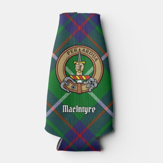 Clan MacIntyre Crest over Tartan Flesjeskoeler (Voorkant)