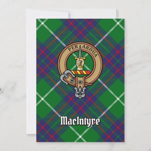Clan MacIntyre Crest over Tartan Kaart (Achterkant)