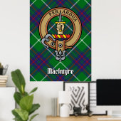 Clan MacIntyre Crest over Tartan Poster (Thuiskantoor)