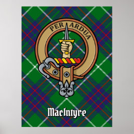 Clan MacIntyre Crest over Tartan Poster