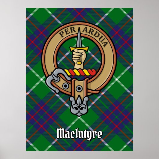 Clan MacIntyre Crest over Tartan Poster (Voorkant)