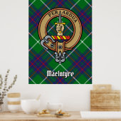 Clan MacIntyre Crest over Tartan Poster (Keuken)