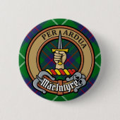 Clan MacIntyre Crest over Tartan Ronde Button 5,7 Cm (Voorkant)