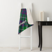 Clan MacIntyre Crest over Tartan Sherpa Deken (In situ)