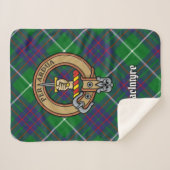Clan MacIntyre Crest over Tartan Sherpa Deken (Voorkant (horizontaal))