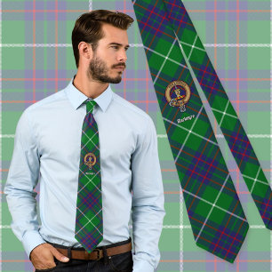 Clan MacIntyre Crest over Tartan Stropdas
