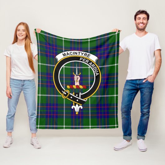 Clan MacIntyre Hunting Modern Tartan Pset Fleece Deken (In situ)
