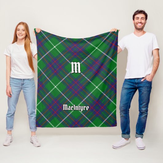Clan MacIntyre Hunting Tartan Fleece Blanket (In situ)