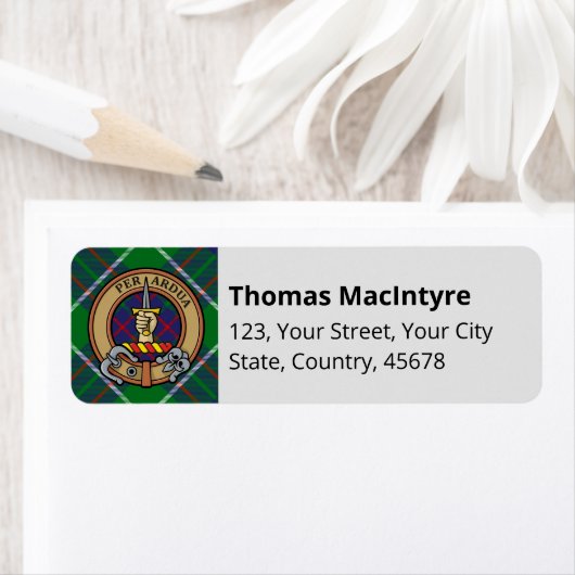 Clan Macintyre Hunting Tartan Label (Insitu)