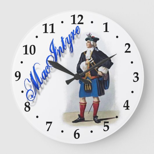 Clan MacIntyre Scottish Dream Clock Grote Klok (Voorkant)