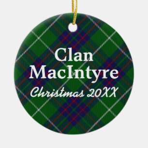 Clan MacIntyre Scottish Tartan Keramisch Ornament