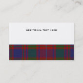 Clan MacIntyre Tartan Aangepast Visitekaartje (Achterkant)