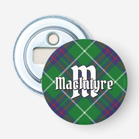 Clan MacIntyre Tartan Button Flesopener (Voorkant)
