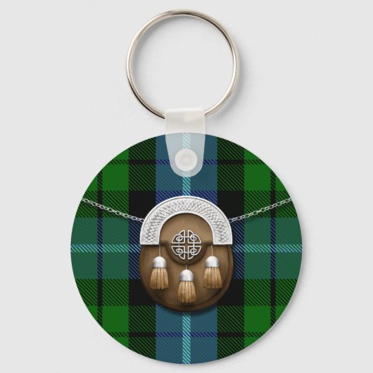 Clan MacIntyre Tartan en Sporran Sleutelhanger (Voorkant)