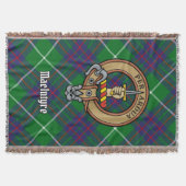 Clan MacIntyre-wapen over tartan Deken (Voorkant)