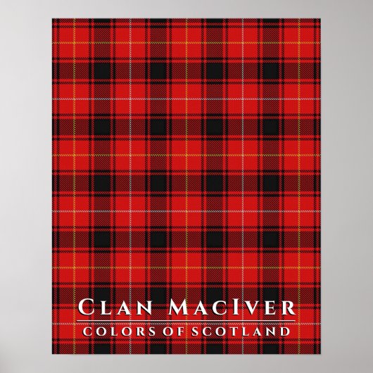 Clan MacIver Colors of Scotland 2 Tartan Pset Poster (Voorkant)