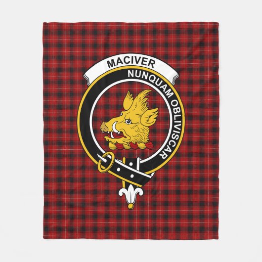 Clan MacIver Tartan Pset Fleece Deken (Voorkant)