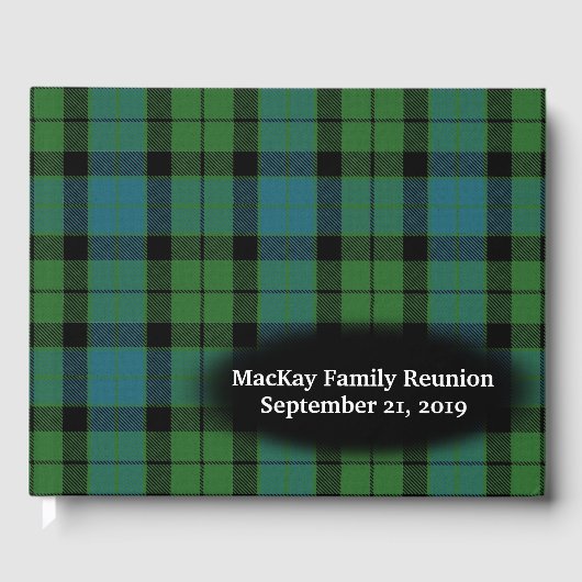 Clan MacKay Ancient Tartan Plaid Familiereünie Gastenboek (Voorkant)
