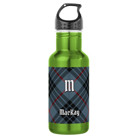 Clan MacKay Blauwe Tartan Waterfles (Voorkant)