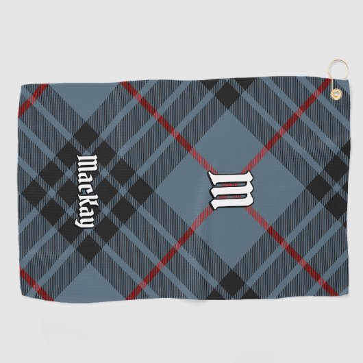 Clan MacKay Blue Tartan Golfhanddoek (Horizontaal)