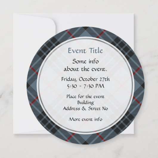 Clan MacKay Blue Tartan Kaart (Achterkant)