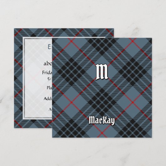 Clan MacKay Blue Tartan Kaart (Voorkant / Achterkant)