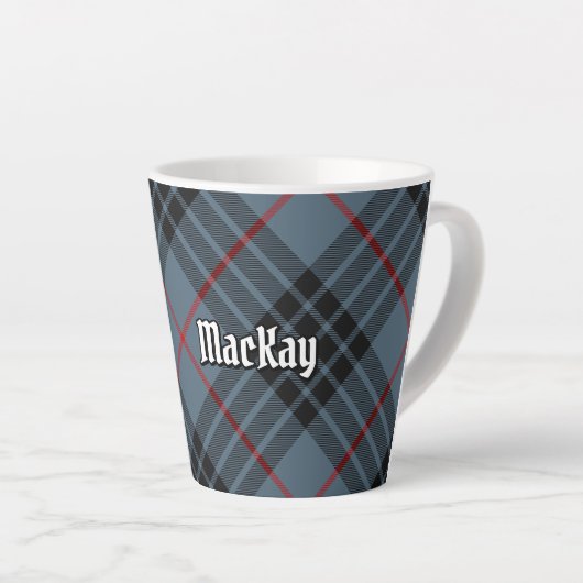 Clan MacKay Blue Tartan Latte Mok (Rechterhoek)