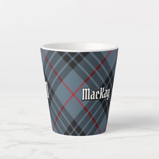 Clan MacKay Blue Tartan Latte Mok (Voorkant)