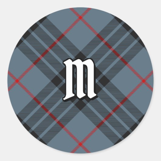 Clan MacKay Blue Tartan Ronde Sticker (Voorkant)