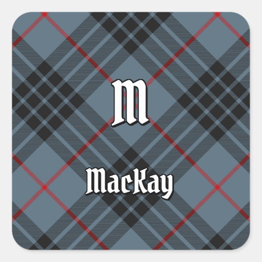 Clan MacKay Blue Tartan Vierkante Sticker (Voorkant)