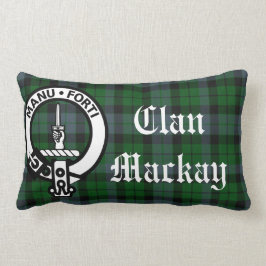 Clan Mackay Crest Badge and Tartan Kussen