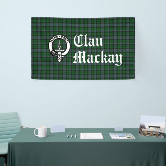 Clan Mackay Crest Badge and Tartan Spandoek (Beurs)