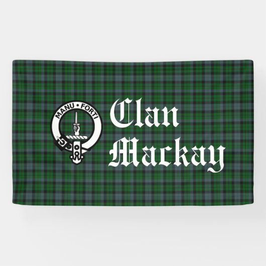 Clan Mackay Crest Badge and Tartan Spandoek (Horizontaal)